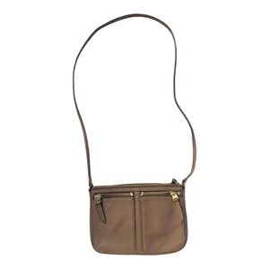 Fossil Tan Pebble Leather Crossbody Bag